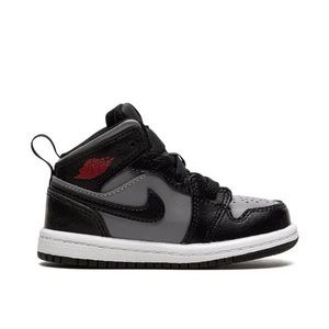 Jordan 1 Mid in Black/Red/Gray